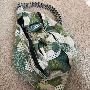 Kavu Green and White Patterned Crossbody Bag